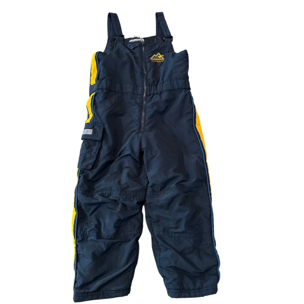 Old Navy Kids Navy Yellow Snow Bib Overalls Ski Pants‎ Size 4T Outdoors